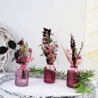 Tischdeko Trockenblumen in rosa Glasvasen 3er Set Stückpreis 7,95 Euro Bild 3