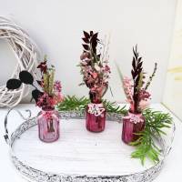Tischdeko Trockenblumen in rosa Glasvasen 3er Set Stückpreis 7,95 Euro Bild 5