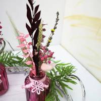 Tischdeko Trockenblumen in rosa Glasvasen 3er Set Stückpreis 7,95 Euro Bild 7