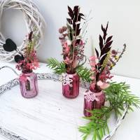 Tischdeko Trockenblumen in rosa Glasvasen 3er Set Stückpreis 7,95 Euro Bild 8