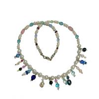 Kette Barockperlen und Glas bunte Lebensfreude als Geschenk für sie Perlenkette Bettelkette Bild 2