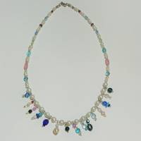 Kette Barockperlen und Glas bunte Lebensfreude als Geschenk für sie Perlenkette Bettelkette Bild 3