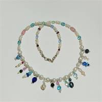 Kette Barockperlen und Glas bunte Lebensfreude als Geschenk für sie Perlenkette Bettelkette Bild 4