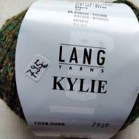 50g Lang Yarns Kylie, Fb 98, grün, olivgrün, Tweed, Baumwolle, Seide, Wolle, Viscose, LL 150m Bild 2