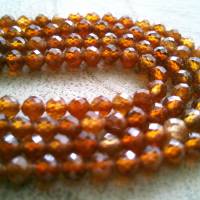 natürliche Granat Perlen 3 mm, facettiert, Orange ein Strang