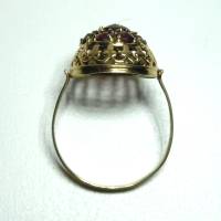 Extravaganter Karfunkelstein Ring Granatring aus Gelbgold um 1910 RG58 Bild 7