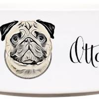 Keramik Futternapf MOPS ︎ personalisiert ︎ Hundenapf mit Name Bild 1
