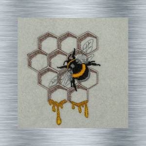 Stickdatei Biene 2 - 10 x 13 Rahmen - Insekten Stickerei, Tiere, tierische Stickmotive, Stickkunst, digitale Stickdatei Bild 1
