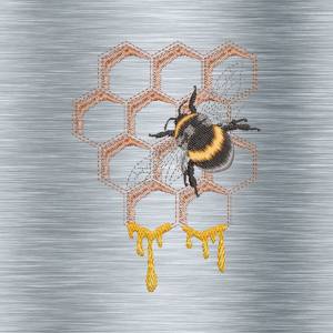 Stickdatei Biene 2 - 10 x 13 Rahmen - Insekten Stickerei, Tiere, tierische Stickmotive, Stickkunst, digitale Stickdatei Bild 2
