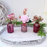 Tischdeko dekorierte Vase 3er Set rosa Stückpreis 7,95 Euro Bild 1