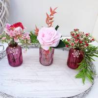 Tischdeko dekorierte Vase 3er Set rosa Stückpreis 7,95 Euro Bild 3