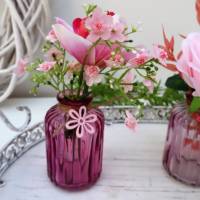 Tischdeko dekorierte Vase 3er Set rosa Stückpreis 7,95 Euro Bild 4