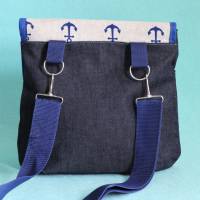 Umhängetasche -  dunkelblau -Tasche mit Anker -  Ankermotiv,  mit Klappe,, maritim, Handtasche - Gürteltasche Bild 9