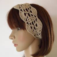 Haarband aus elastischer Baumwolle, Stirnband, Haarschmuck, gehäkelt Bild 3