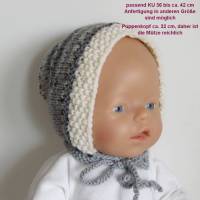Babymütze, Erstlingsmütze  Wintermütze Bonnet Frühchenmütze ohne Naht Babyhaube gestrickt Kindermütze Ohrenklappen Bild 4