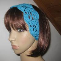 Haarband aus elastischer Baumwolle, Stirnband, Haarschmuck, gehäkelt Bild 1