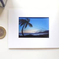 Tropische Landschaft Miniaturmalerei mit Palme, Maritime mini Wand Wohnzimmerbild Bild 2
