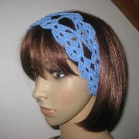 Haarband aus elastischer Baumwolle, Stirnband, Haarschmuck, gehäkelt Bild 1
