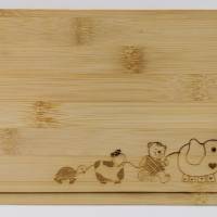 Lasergravur auf Schneidbretter mit Kindermotive, Tiere, Holz: Akazie, Buche, Bambus Bild 4
