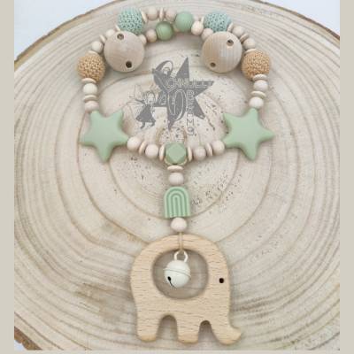 KinderwagenKette Elefant lindgrün