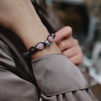 Damen Edelsteinen Armband aus Auralit Quarz und Hämatit mit 925 STERLING SILBER Bild 6