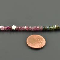 Turmalin - Kette, zart mit 925er Silber, multicolor, bunte Edelsteinkette rosa, grün, Brautschmuck Geschenk Bild 5