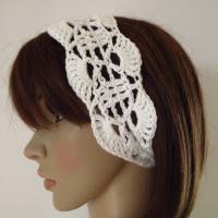 Haarband aus elastischer Baumwolle, Stirnband, Haarschmuck, gehäkelt Bild 2