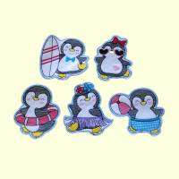 gestickte Pinguine,Sticker für die Sommerparty Bild 1