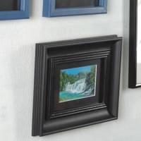 Miniatur Landschaft Bild in Grün, Wasserfälle Original Gemälde Bild 3