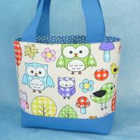 Kindertasche mit bunten Eulen im Wald | Kindergartentasche | KitaTasche | Stofftasche für Kinder Bild 1