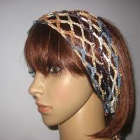 Haarband, Stirnband, Haarschmuck, aus Effektgarn gehäkelt Bild 1