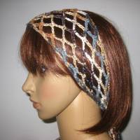 Haarband, Stirnband, Haarschmuck, aus Effektgarn gehäkelt Bild 2
