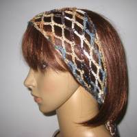 Haarband, Stirnband, Haarschmuck, aus Effektgarn gehäkelt Bild 3