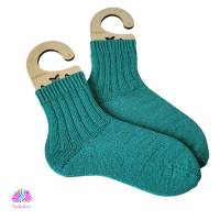 Handgestrickte Socken, Größe 38/39, handgestrickt, aus handgefärbter Sockenwolle, Farbe: Mermaid Bild 1