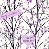 10 Postkarten 'Gutschein' Kirschblüte, 3 Versionen - Alles Liebe, Happy Birthday, Vielen Dank im Herz Bild 3