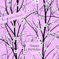 10 Postkarten 'Gutschein' Kirschblüte, 3 Versionen - Alles Liebe, Happy Birthday, Vielen Dank im Herz Bild 4