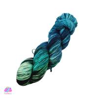Handgefärbte Merino-Sockenwolle HighTwist, Unikat blau/grün Bild 1