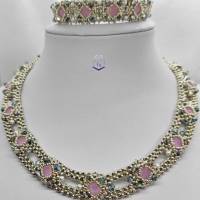 Wunderschönes  Armband, handgefertigt mit hochwertigen Perlen in rosa, silber, weiß, grau metallic, viktorianischer Stil Bild 6