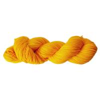 Goldgelb hell Semisolid, Handgefärbte Sockenwolle/Tuchwolle, 4fädig, 100 g Strang Bild 2