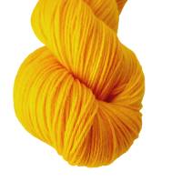 Goldgelb hell Semisolid, Handgefärbte Sockenwolle/Tuchwolle, 4fädig, 100 g Strang Bild 3