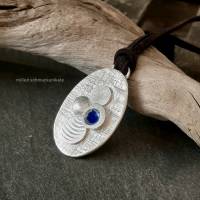 Kettenanhänger aus Silber mit blauer Emaille Bild 3