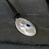 Kettenanhänger aus Silber mit blauer Emaille Bild 4