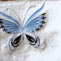Handtuch Blue Butterfly so schön bestickt von Hobbyhaus Bild 1
