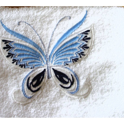 Handtuch Blue Butterfly so schön bestickt von Hobbyhaus