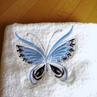 Handtuch Blue Butterfly so schön bestickt von Hobbyhaus Bild 2