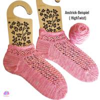 Hot Pink Semisolid, Handgefärbte Sockenwolle/Tuchwolle, 4fädig, 100 g Strang Bild 5