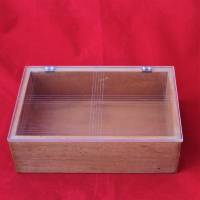 Holzkiste mit durchsichtigem Deckel Teebox Bild 1