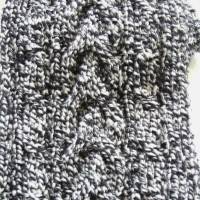 Herrenschal in schwarz-grau mit 3 Zöpfen 2 m lang handgestrickt Bild 8