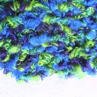 Strickchal aus Bändchengarn in blau und apfelgrün von Hobbyhaus Bild 5