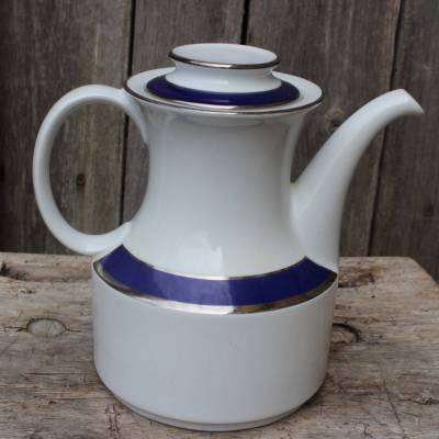Kaffeekanne Teekanne Scharffeuer Winterling Kirchenlamitz Porzellan Echt Kobalt Scharffeuer